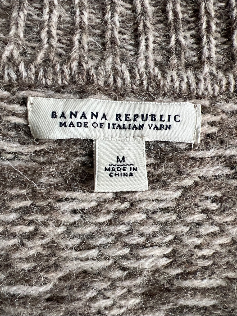 Banana Republic Taupe and Cream Patterned Knit Double-Breasted Cardigan - Picture 4 of 4